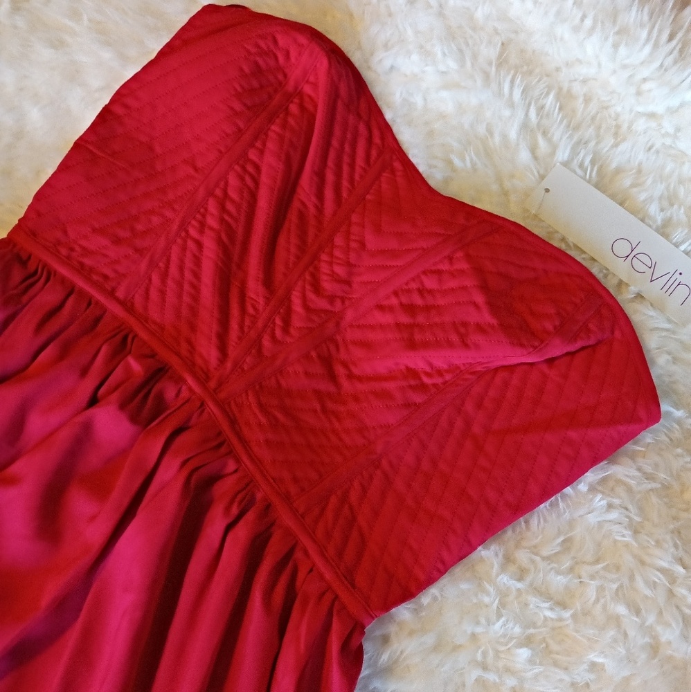 🆕️ Devlin Coral Red Sweetheart Dress - Picture 5 of 9